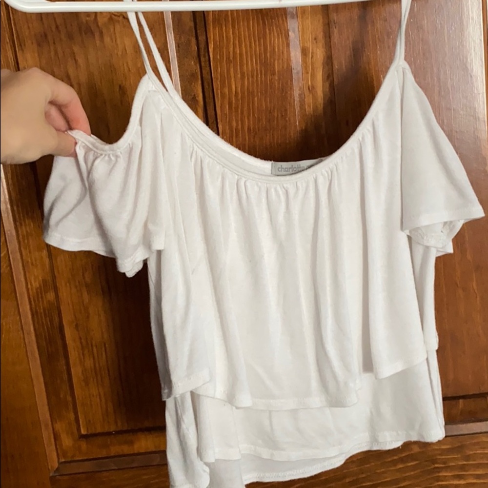 Flowey white cropped tank top